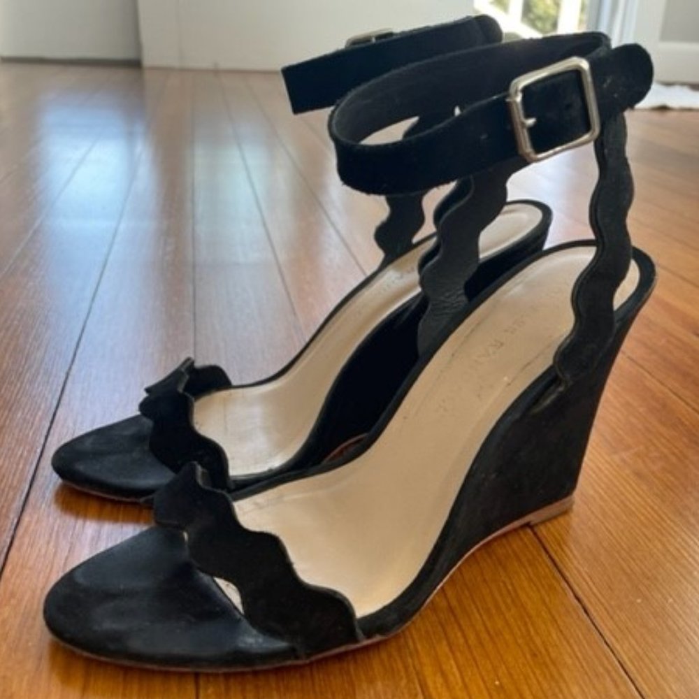 Loeffler Randall Black Piper Wedge Sandal, Size 6